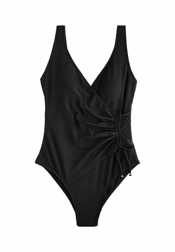 Купальник с драпировкой Ruched side shape enhancing swimsuit Next textured, черный — фото 3