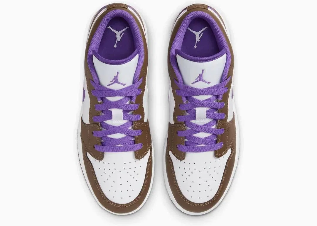 Детские баскетбольные кроссовки для мальчиков Air Jordan 1 Low (GS) NIKE, Marrone — фото 4