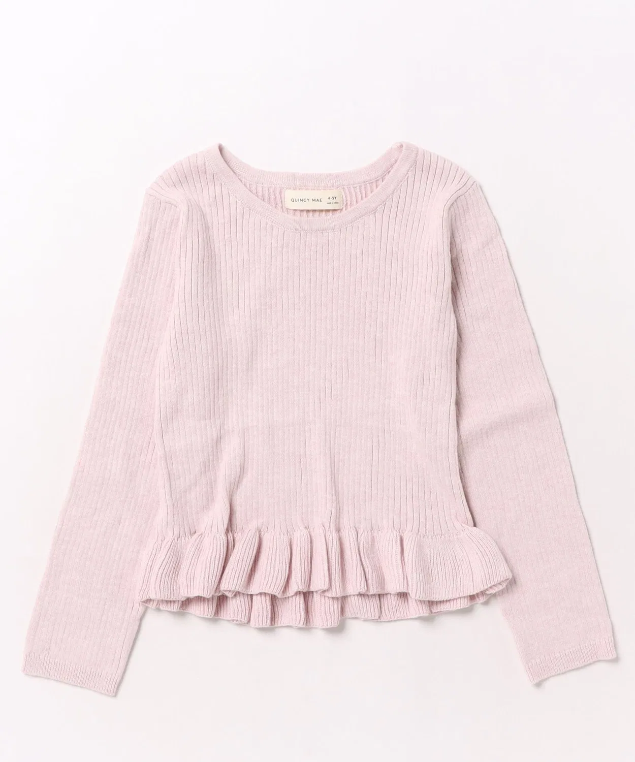 Детская футболка с длинным рукавом модель Rib Knit Peplum Top ARCHIVER, Pink