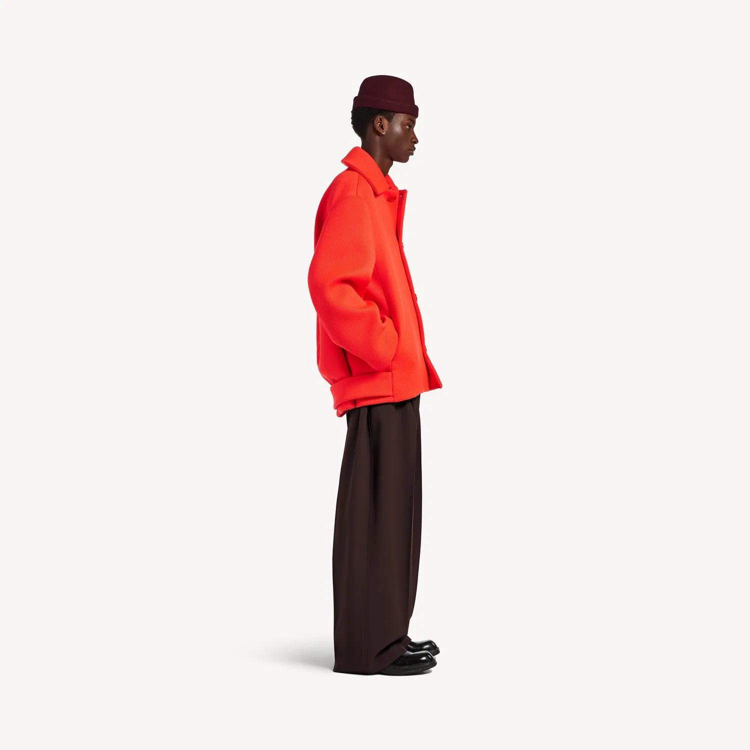 Мужское короткое пальто-каркоут оранжевого цвета Balenciaga, оранжевый — фото 3