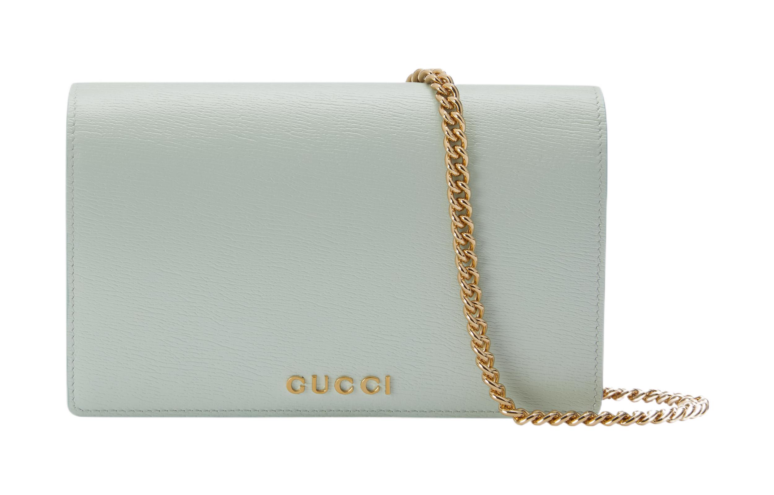 

GUCCI Кожаная сумка через плечо, кроссбоди, кошелек Women's Light Green