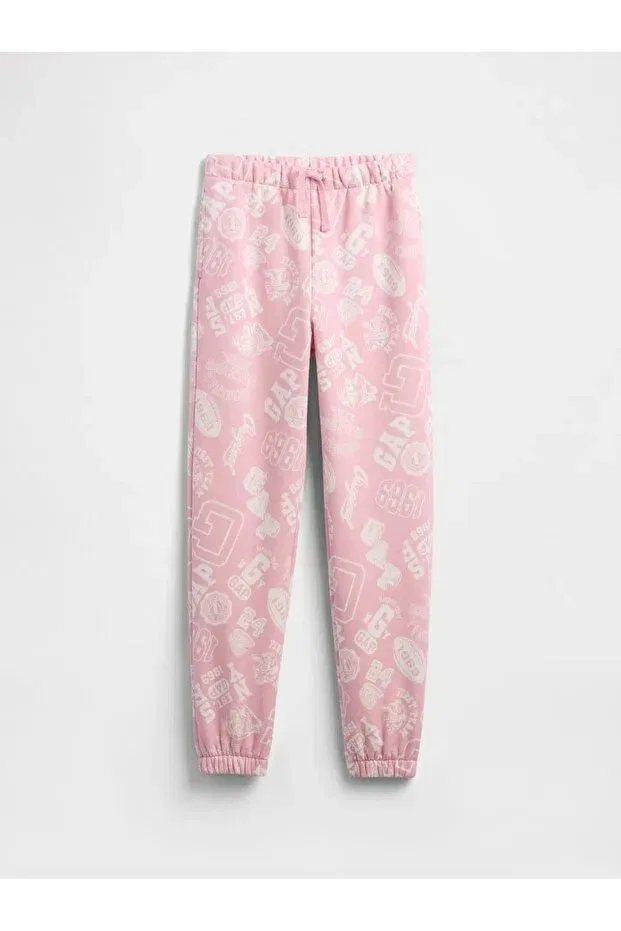 Детские спортивные штаны для девочек с принтом Gap, Pure Pink