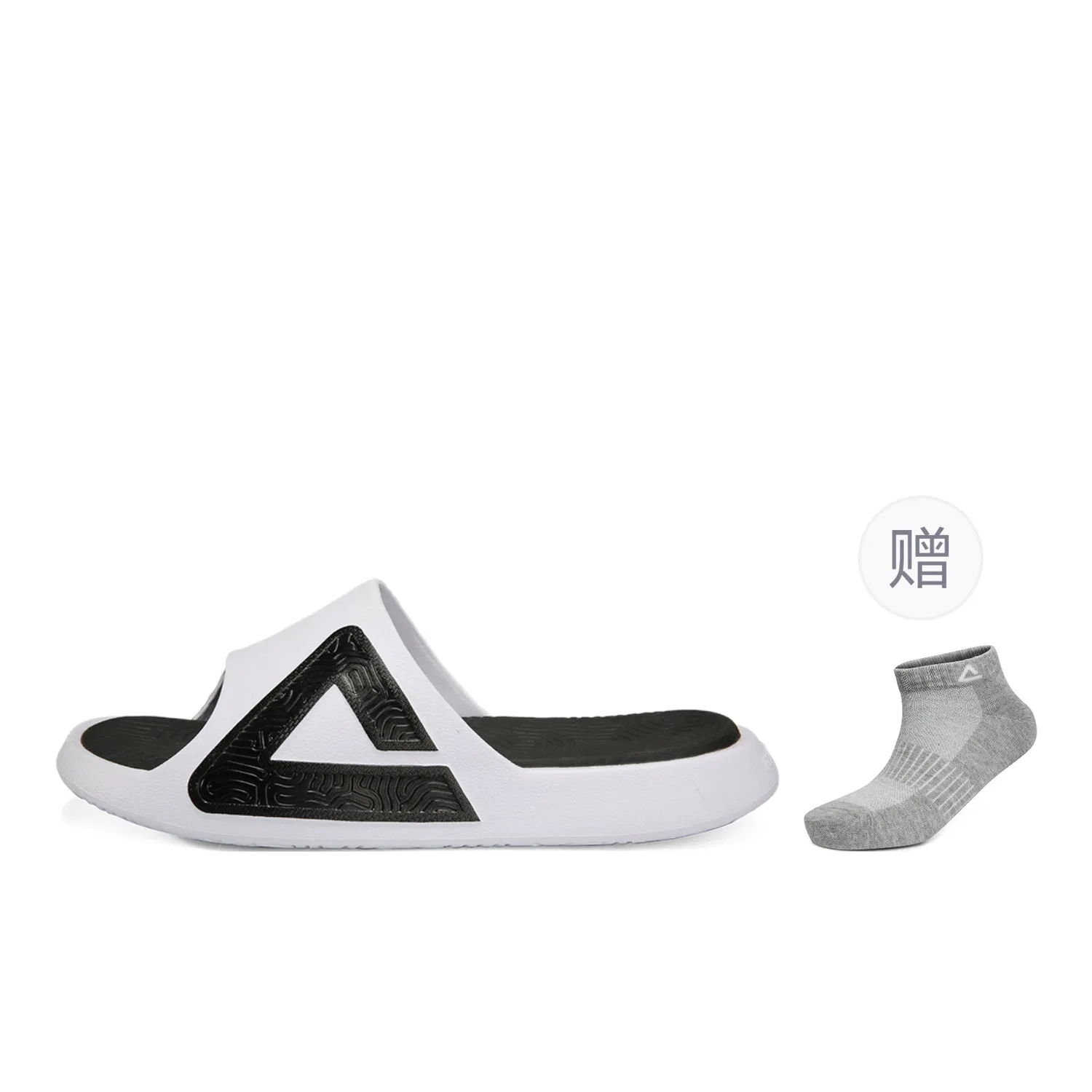 Детские шлепанцы с принтом PEAK, White Black