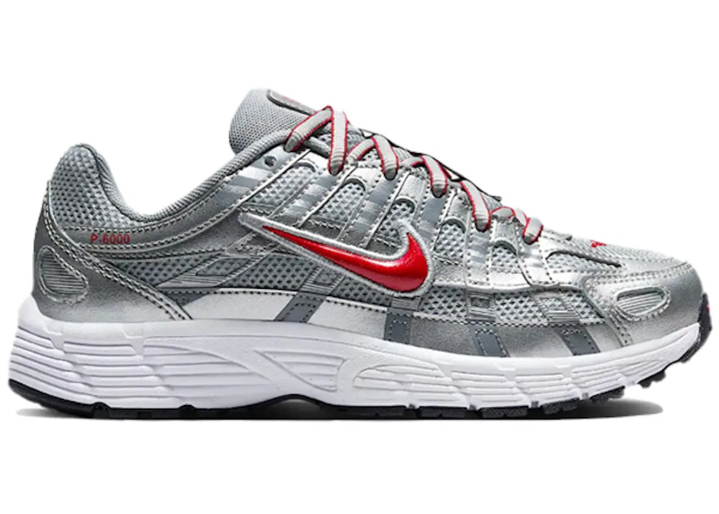 Детские кроссовки Lifestyle Nike P-6000, Metallic Silver/Flat Silver/Cool Grey/Gym Red