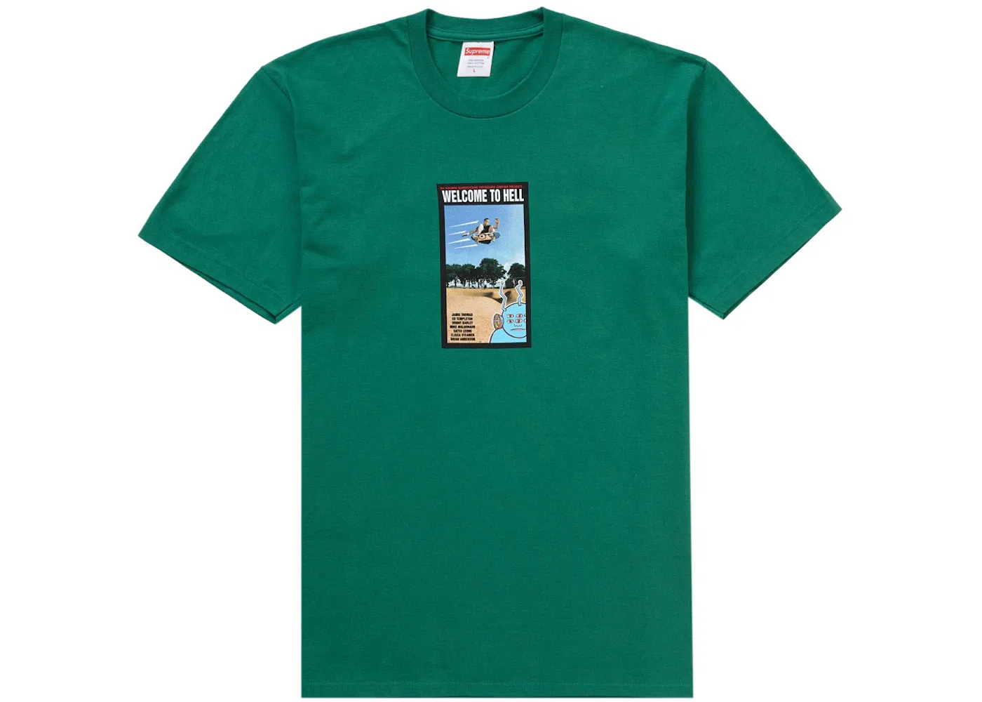 Мужская футболка с принтом Supreme Toy Machine Welcome To Hell Tee, Light Pine