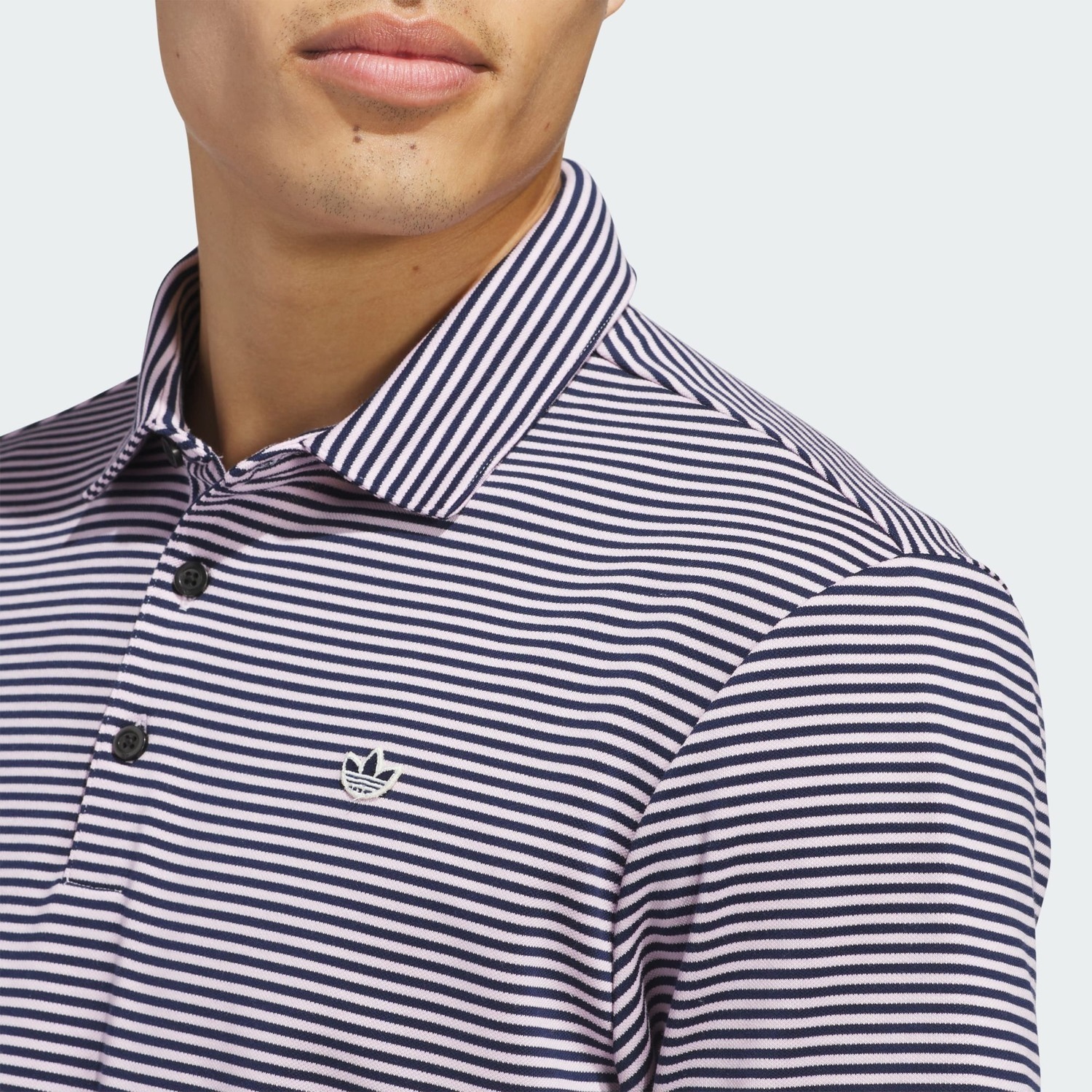 Футболка-поло Adidas Originals Stripe Pique, синий/сиреневый — фото 3