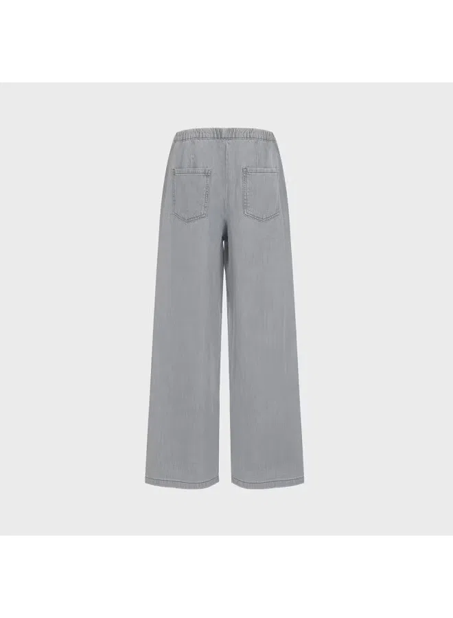 Брюки свободные на завязках Zara, серый — фото 3