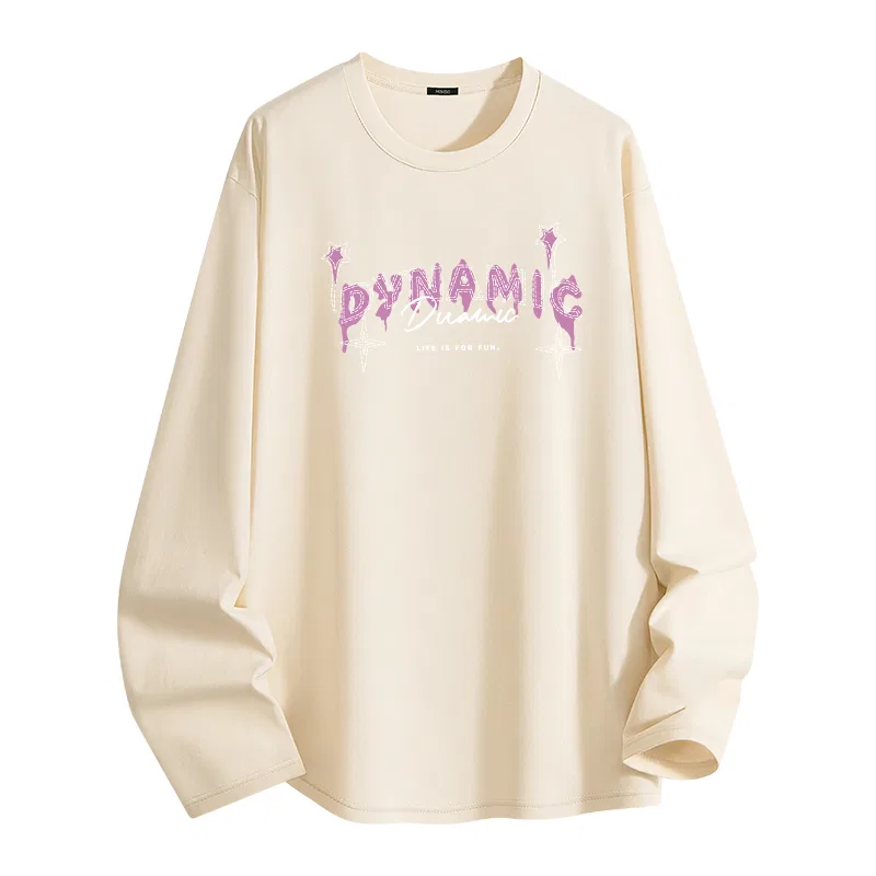 Футболка детская хлопковая MINISO, Light Beige (Mz Star Pink Font)