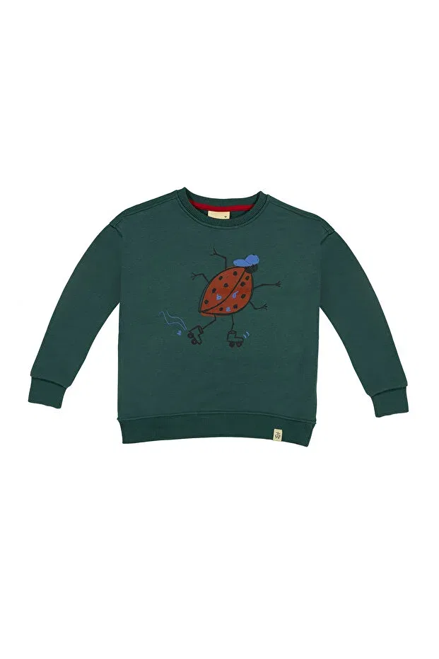 Детские свитшот с принтом для девочек Lady Beetle Printed Beetlebeez, Green