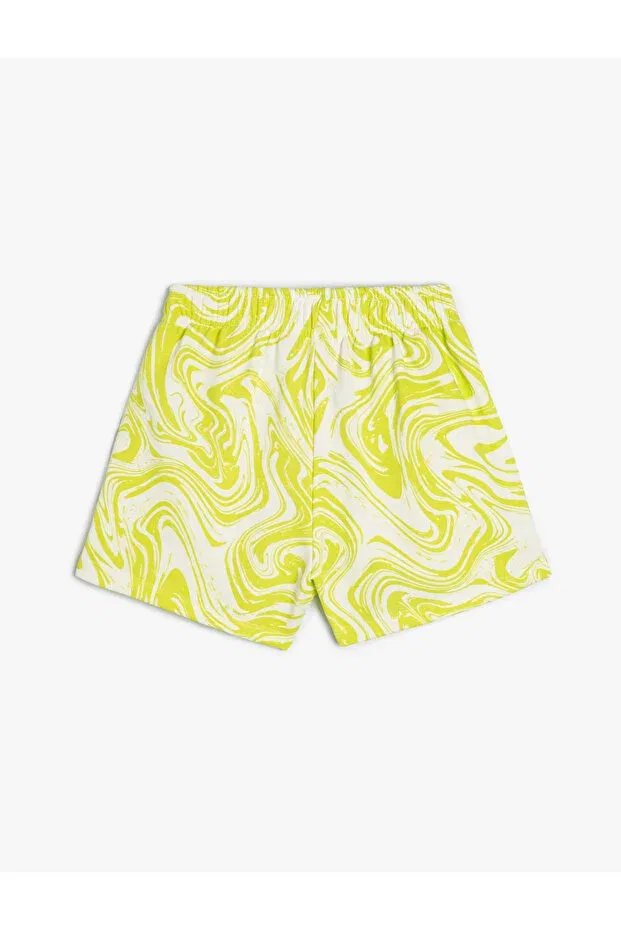 Детские шорты для девочек с принтом Koton, Green Patterned — фото 3