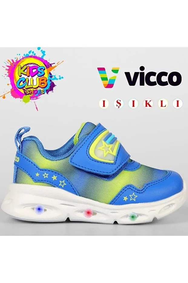 Детские спортивные кроссовки для девочек с подсветкой Vicco, Cobalt Bluerblue
