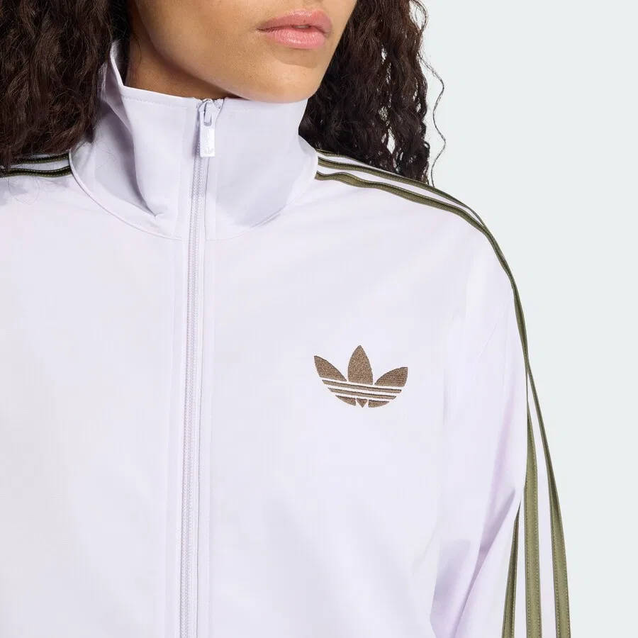 Худи на молнии ADIDAS ORIGINALS 'Firebird' белого цвета — фото 3