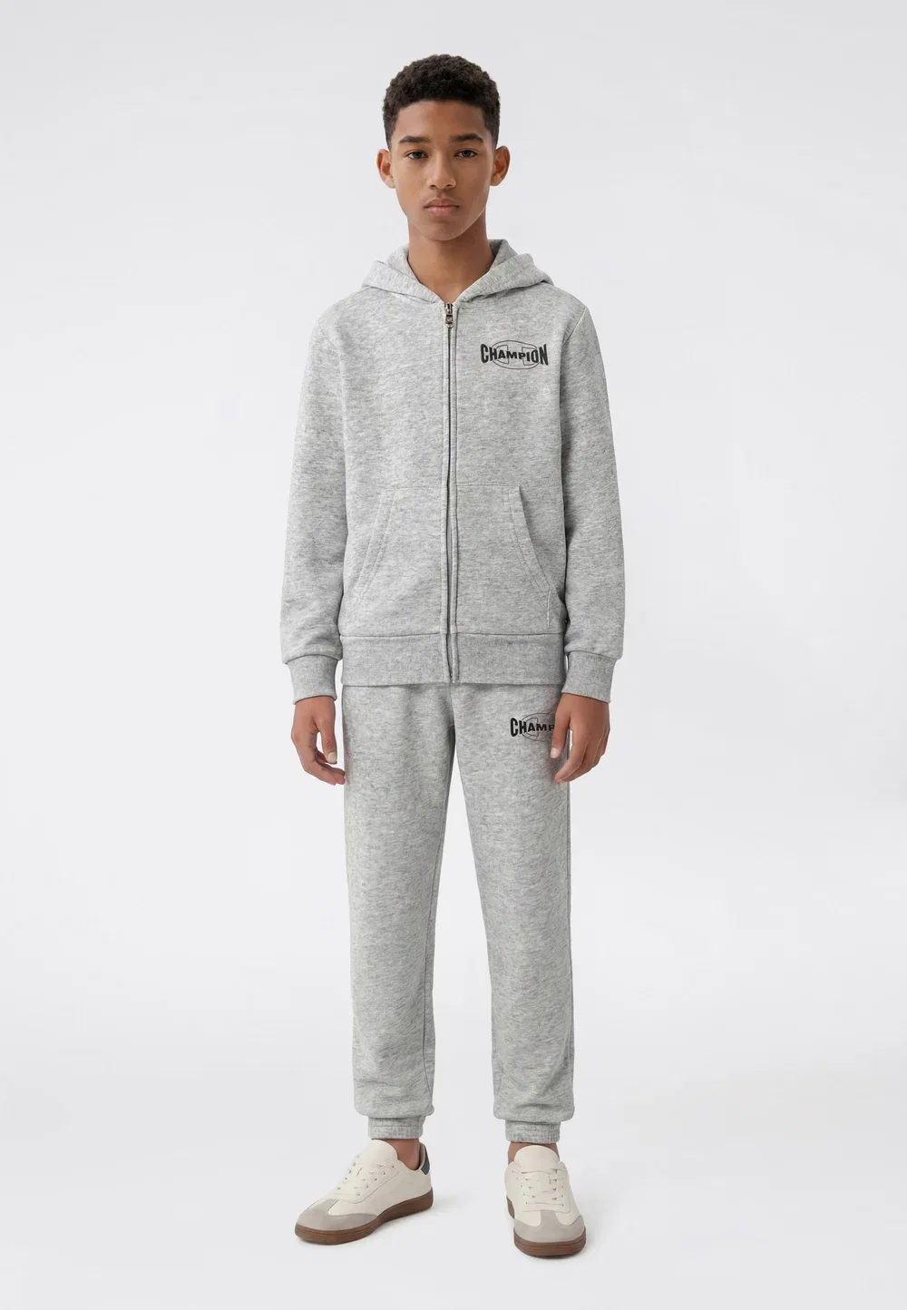 Толстовка на молнии, стандартный крой - свитшот на молнии Champion, Light Grey — фото 2