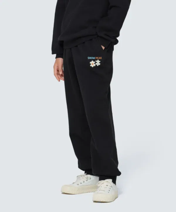Джоггеры детские с графическим принтом, S24FKFFP80 Snowpeak Apparel Kids, черный