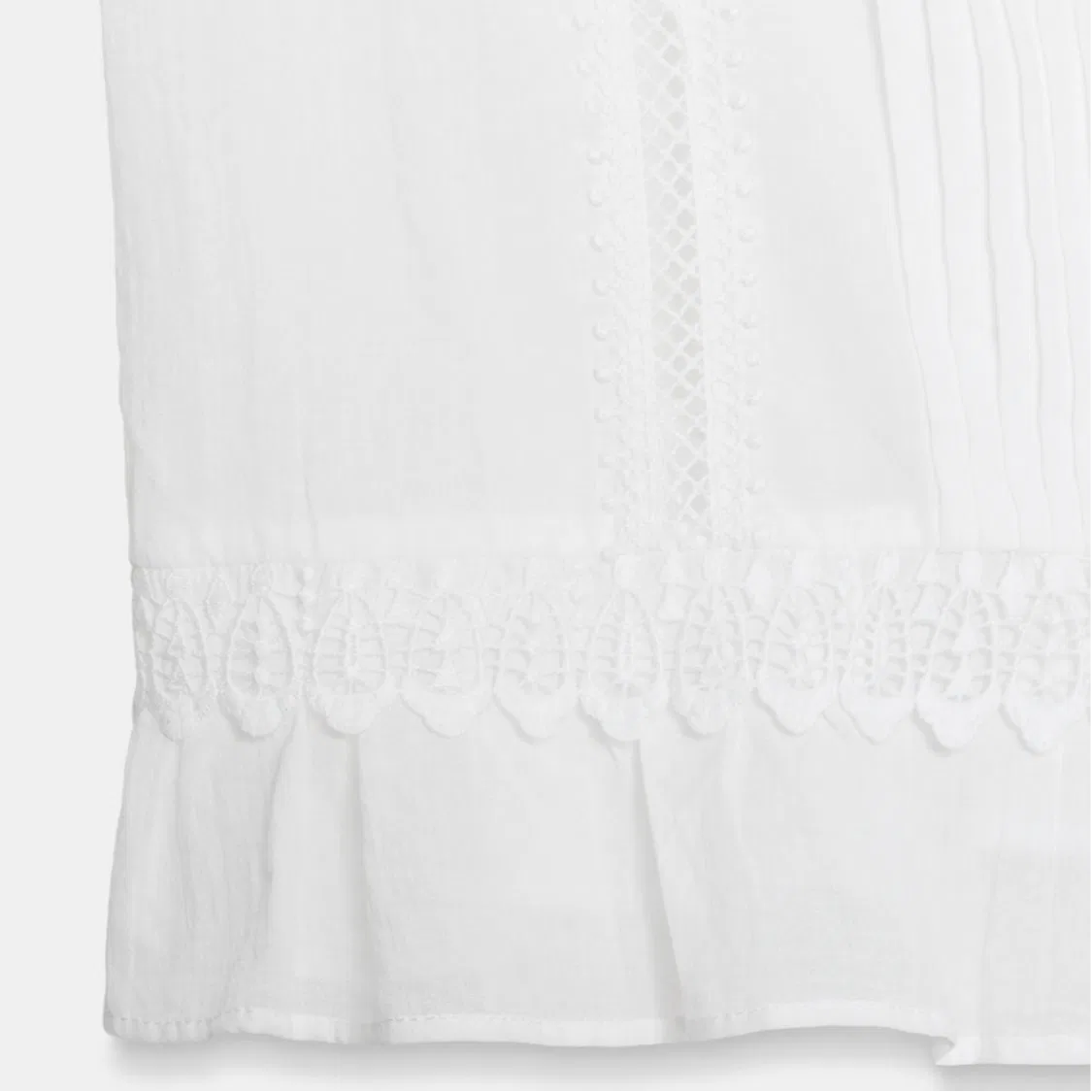 Женская рубашка с круглым вырезом White ZARA, Белый — фото 4