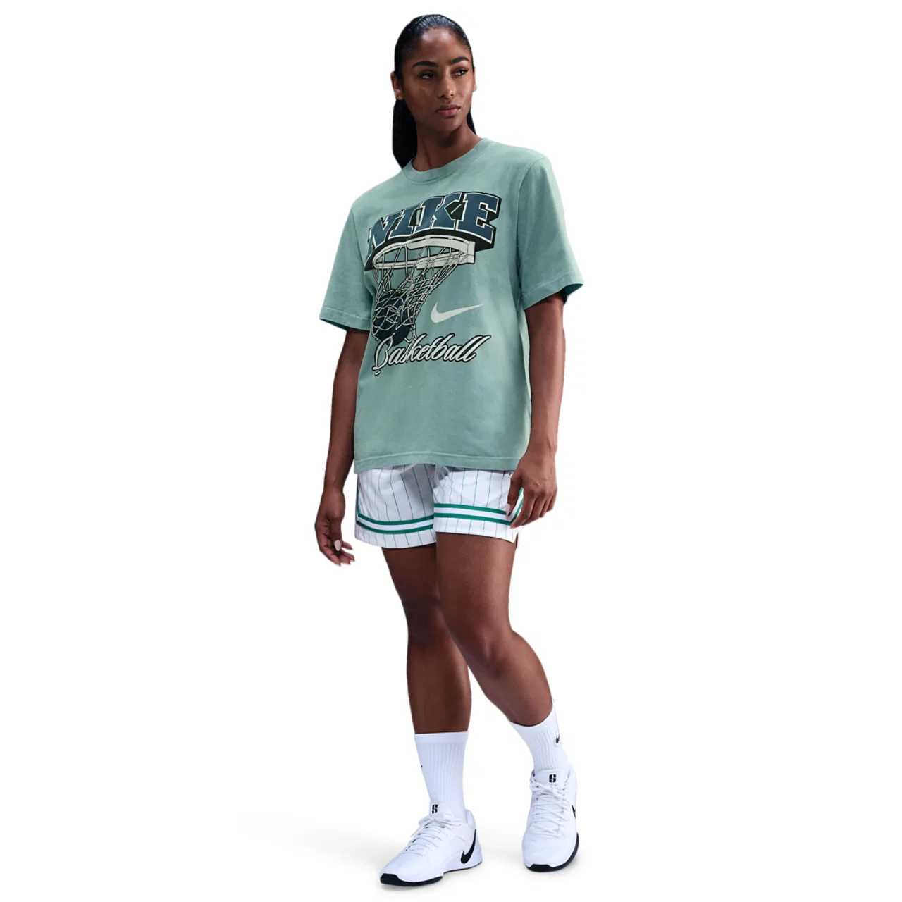 Женская футболка с принтом Nike Dri-FIT Basketball Tee Nike, Cannon — фото 4