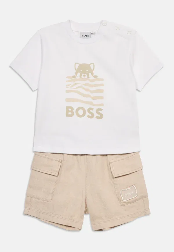 Комплект с шортами Boss Kidswear, бежевый — фото 3