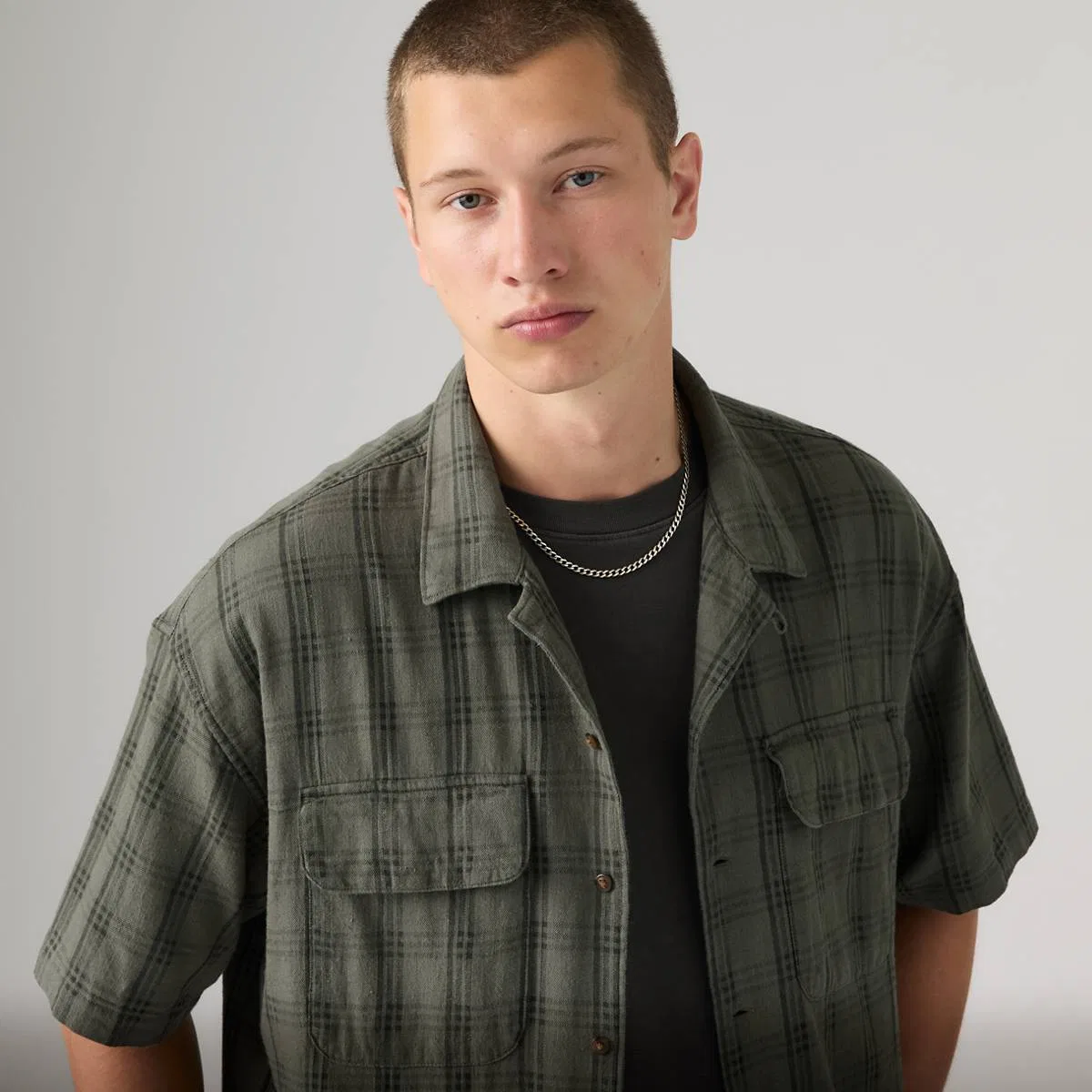 Рубашка свободного кроя для полевых работ Levi's, Atkins Plaid Mulled Basil - Green — фото 2