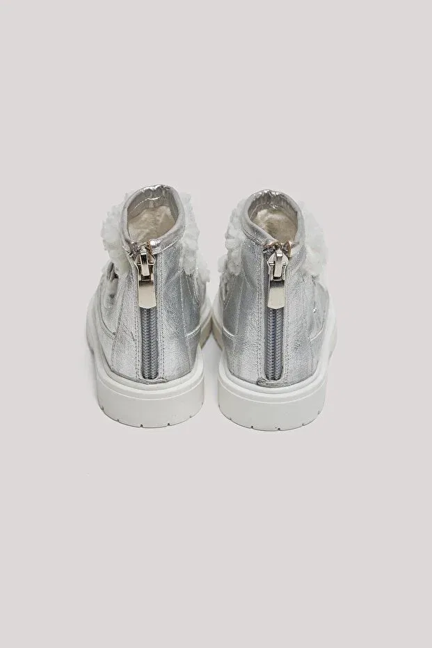 Детские туфли для девочек на шнуровке Gb Baby, Silver — фото 3