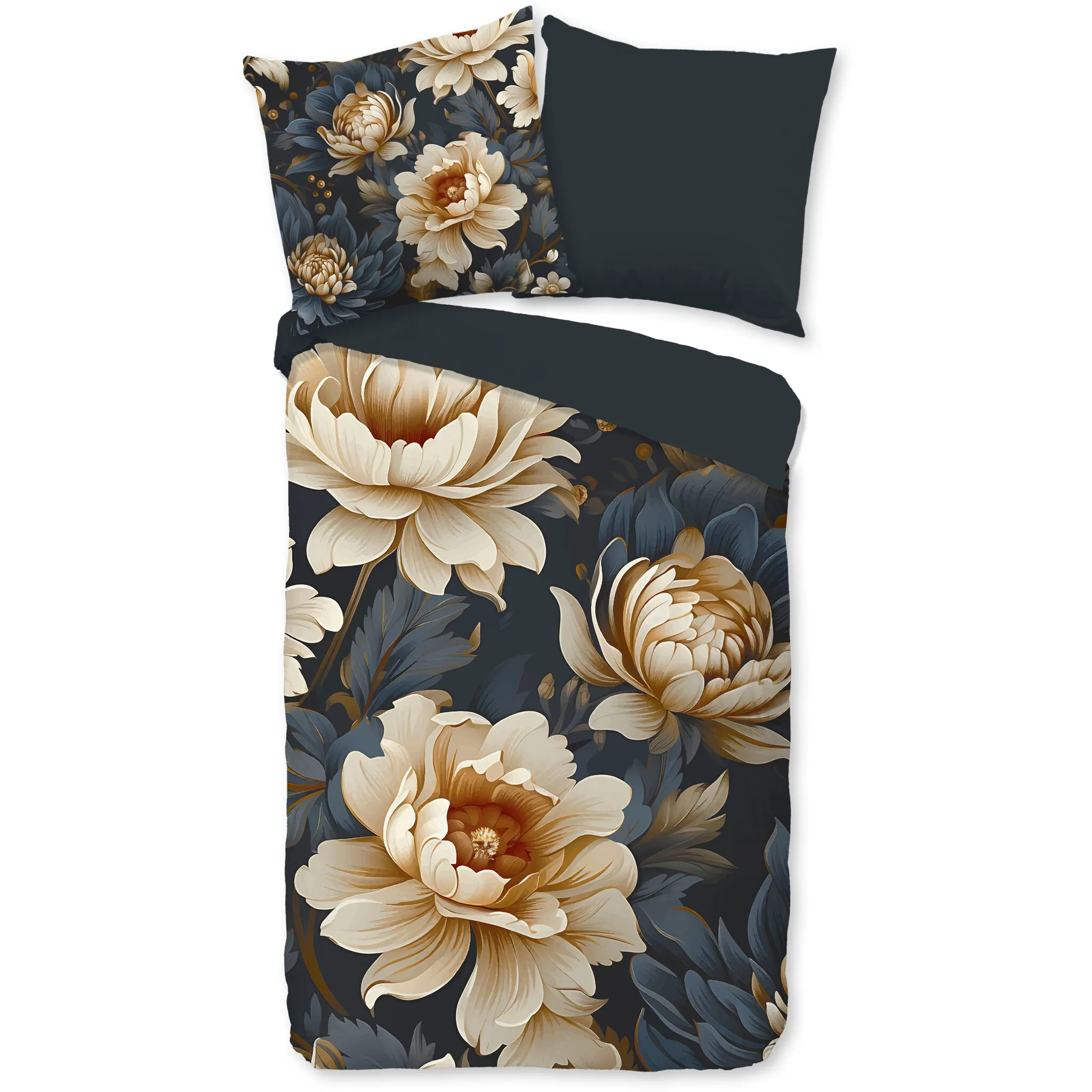 

Двустороннее постельное белье PURE Luxury Collection "Утюг", микрофибра, 135х200, легкое в уходе, молния, двусторонний вид, цветы, антрацит