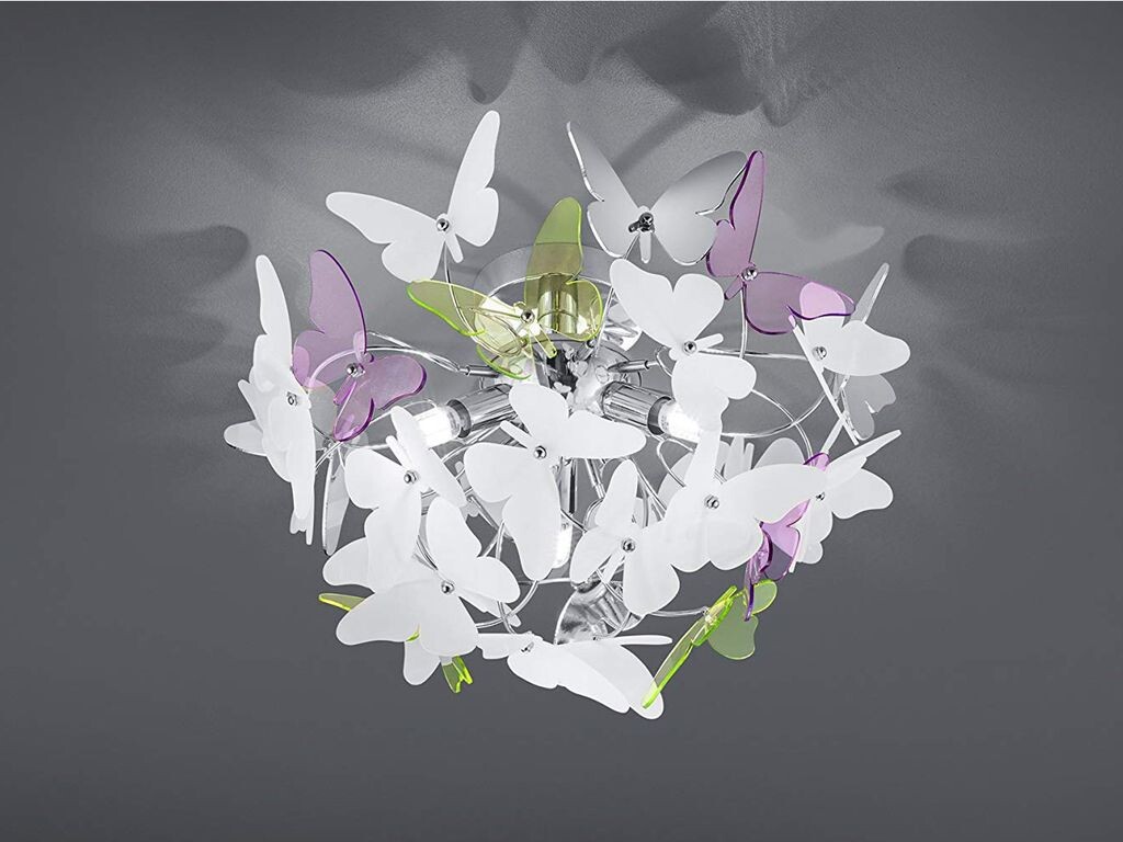 

Необычный потолочный светильник с бабочками для детской комнаты, светильник для комнаты подростка Reality Leuchten, белый