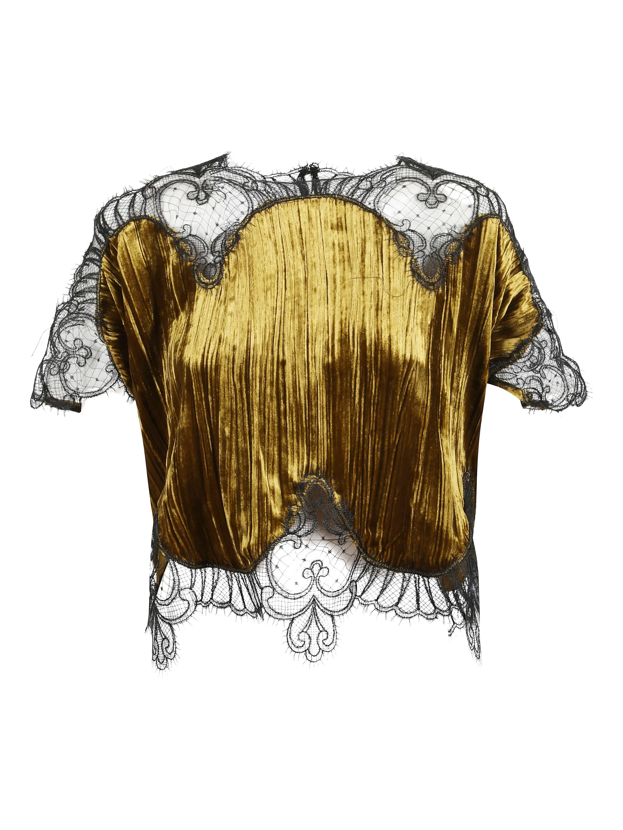 

Бархатный топ Zaira с кружевом Costarellos, коричневый