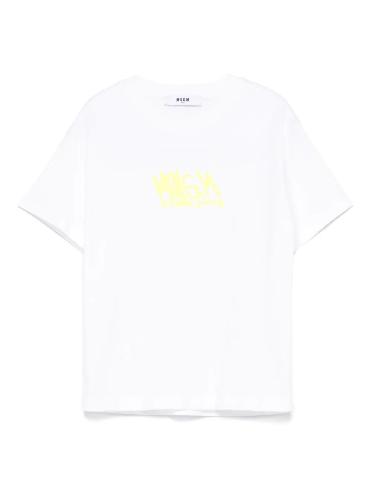 

Прорезиненная футболка с логотипом MSGM Kids, белый