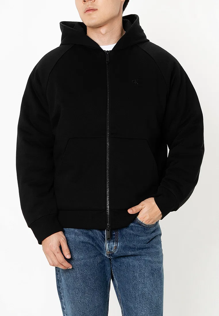 Толстовка на молнии, утепленная, мужская Calvin Klein, черный