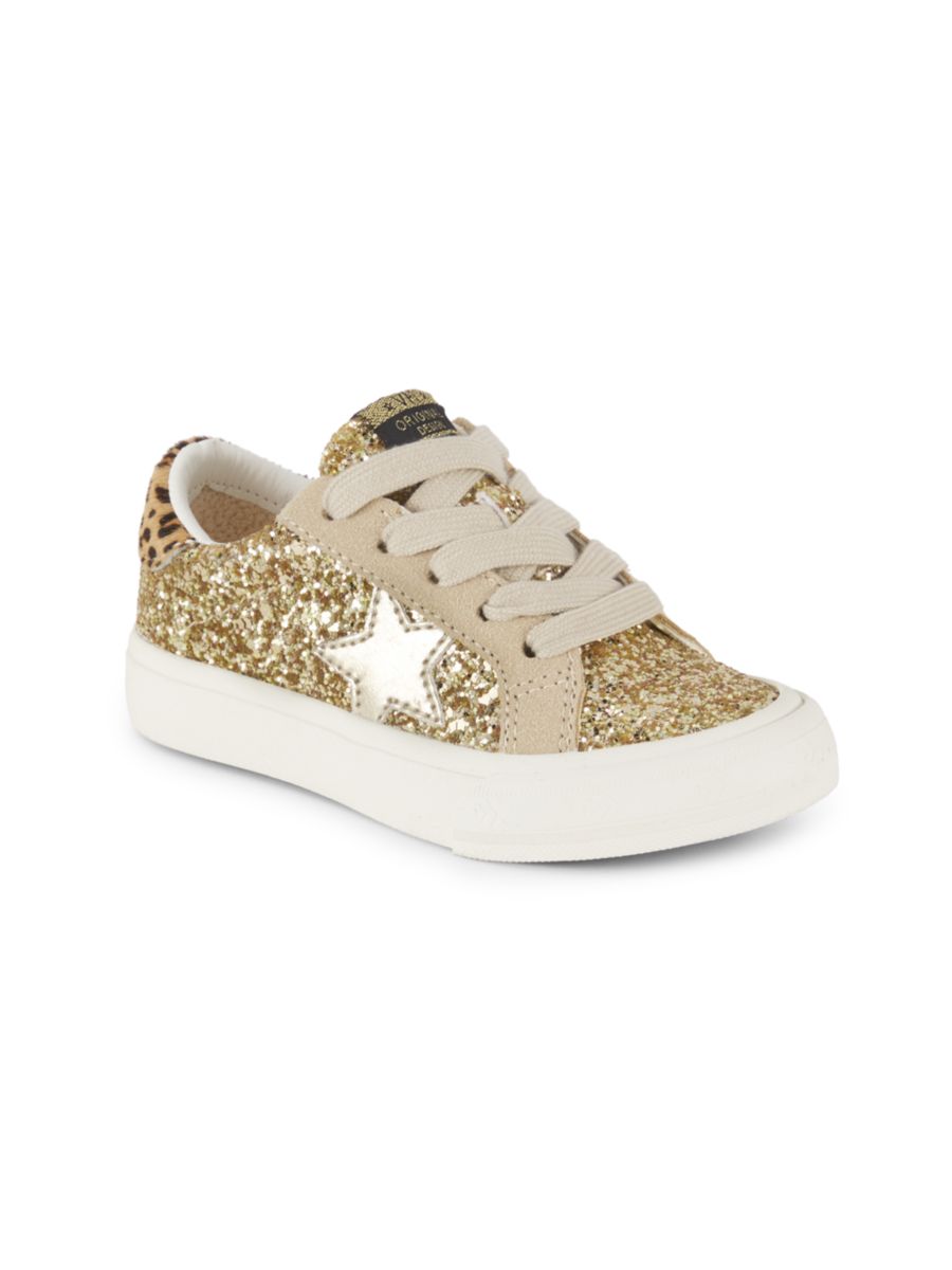 

Блестящие кожаные кроссовки Blair для девочек Vintage Havana, цвет Gold Glitter Leopard