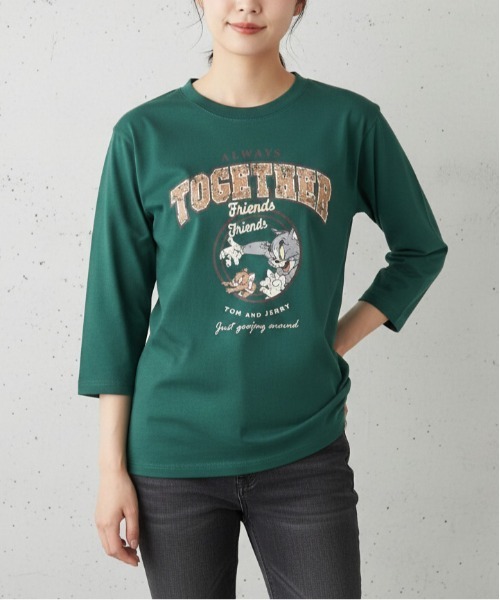 

Футболка с принтом «Том и Джерри», с рукавами 3/4 TOM&JERRY, зеленый