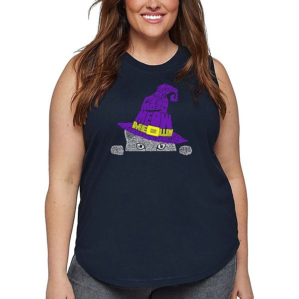 

Футболка с принтом Peeking witch cat для женщин plus size La Pop Art, Navy
