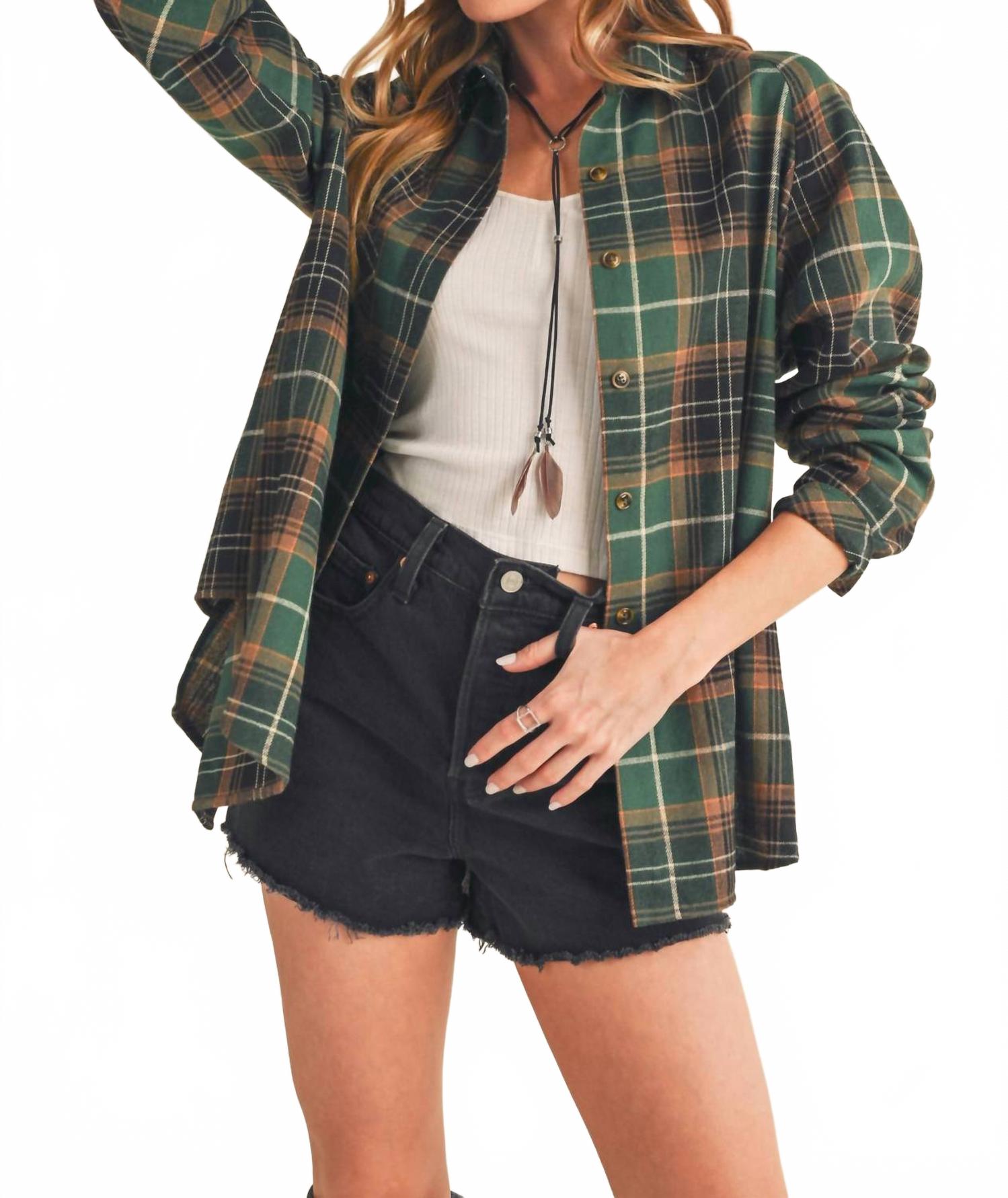 

Рубашка Katie Flannel зеленого цвета Aemi + Co, зеленый