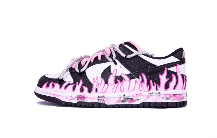 

Кроссовки Nike Dunk Skateboarding Shoes Women's Low-top Dark Obsidian/Fierce Pink/White, белый