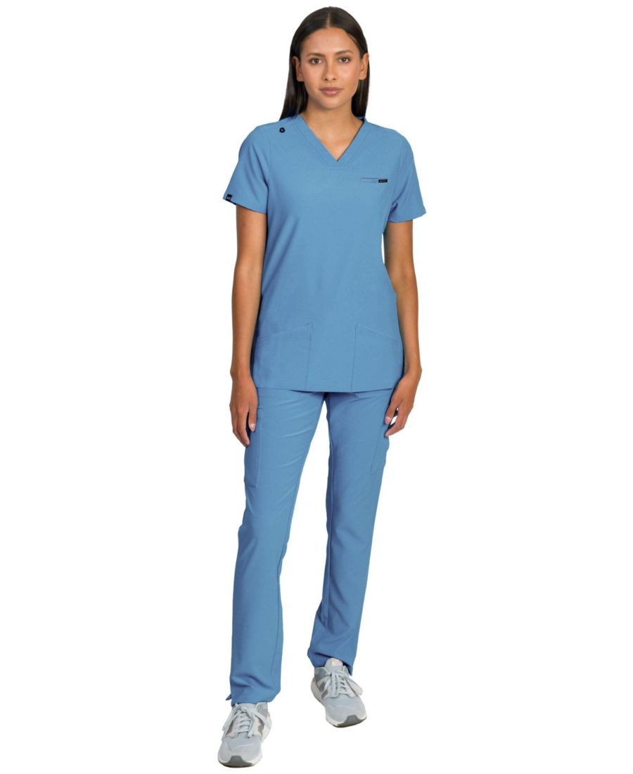 

Женский медицинский комплект Liliana, состоящий из топа с четырьмя карманами и узких брюк прямого кроя Medgear, Ceil