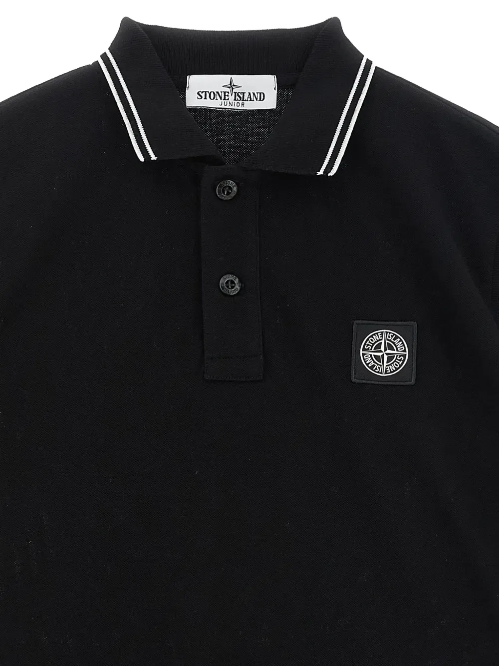Рубашка поло с нашивкой-логотипом Stone Island Junior, черный — фото 3