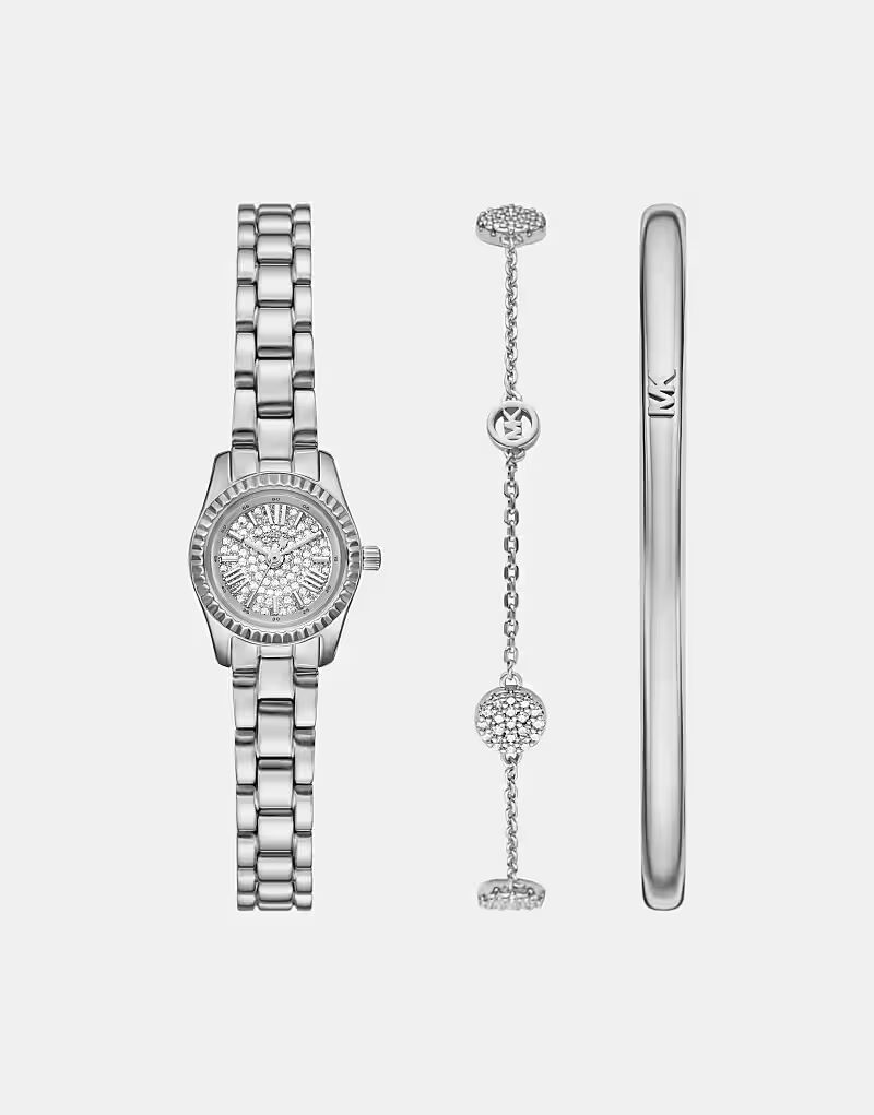 

Женские часы Lexington с тремя стрелками, серебристые, нержавеющая сталь, серебристый цвет Michael Kors