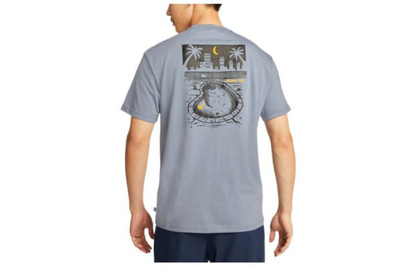 Футболка Nike Back Cartoon Printing Round Neck Casual Short Sleeve Blue, мультиколор — фото 2