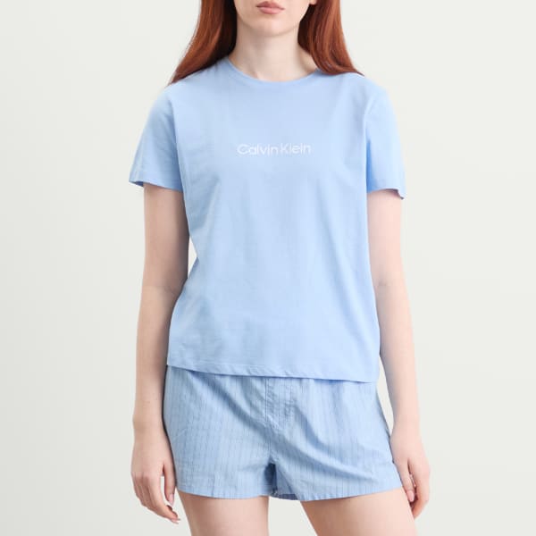 Пижамный комплект из хлопкового поплина Calvin Klein, Frozen Fjiord & Trail Stripe — фото 4