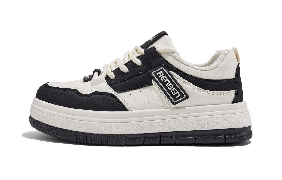 

Кроссовки RENBEN Skateboarding Shoes Women's Low-top, бежевый/черный