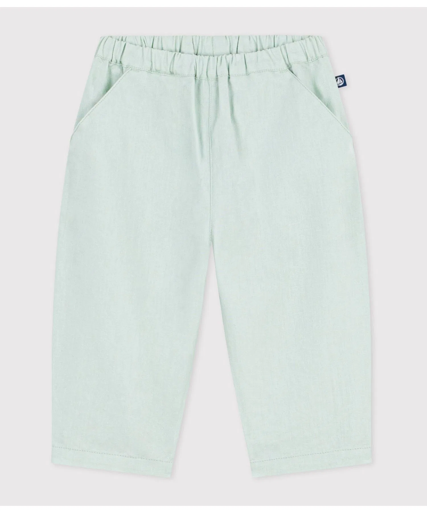 Детские брюки из хлопка и льна PETIT BATEAU зелёные
