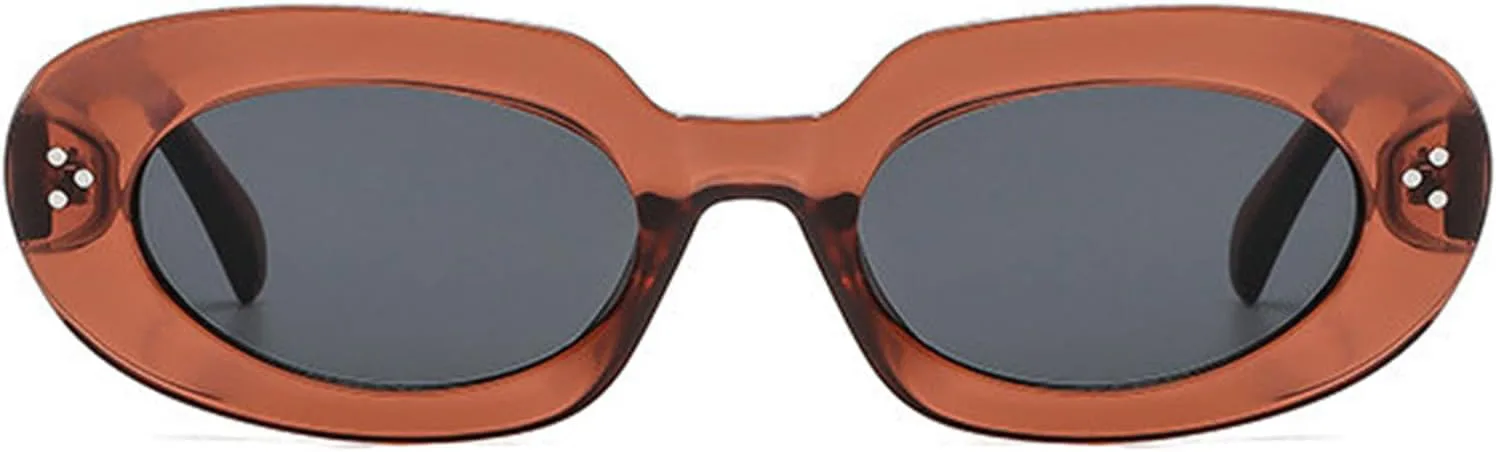 

Хелена Ретро 90-е Овальные солнцезащитные очки Женские Модные Винтажные Заклепки Градиентные Оттенки UV400 Мужские Зеленые и синие Солнцезащитные очки helena, C4