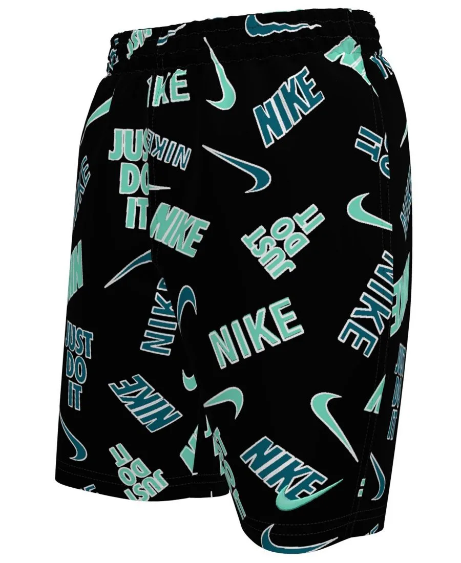Плавки для мальчиков 8-20 лет с ярким логотипом Nike, черный — фото 2