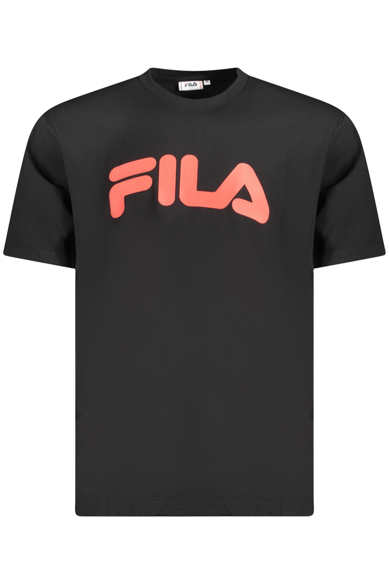 

Мужская футболка Fila хлопковая с красным логотипом, черный