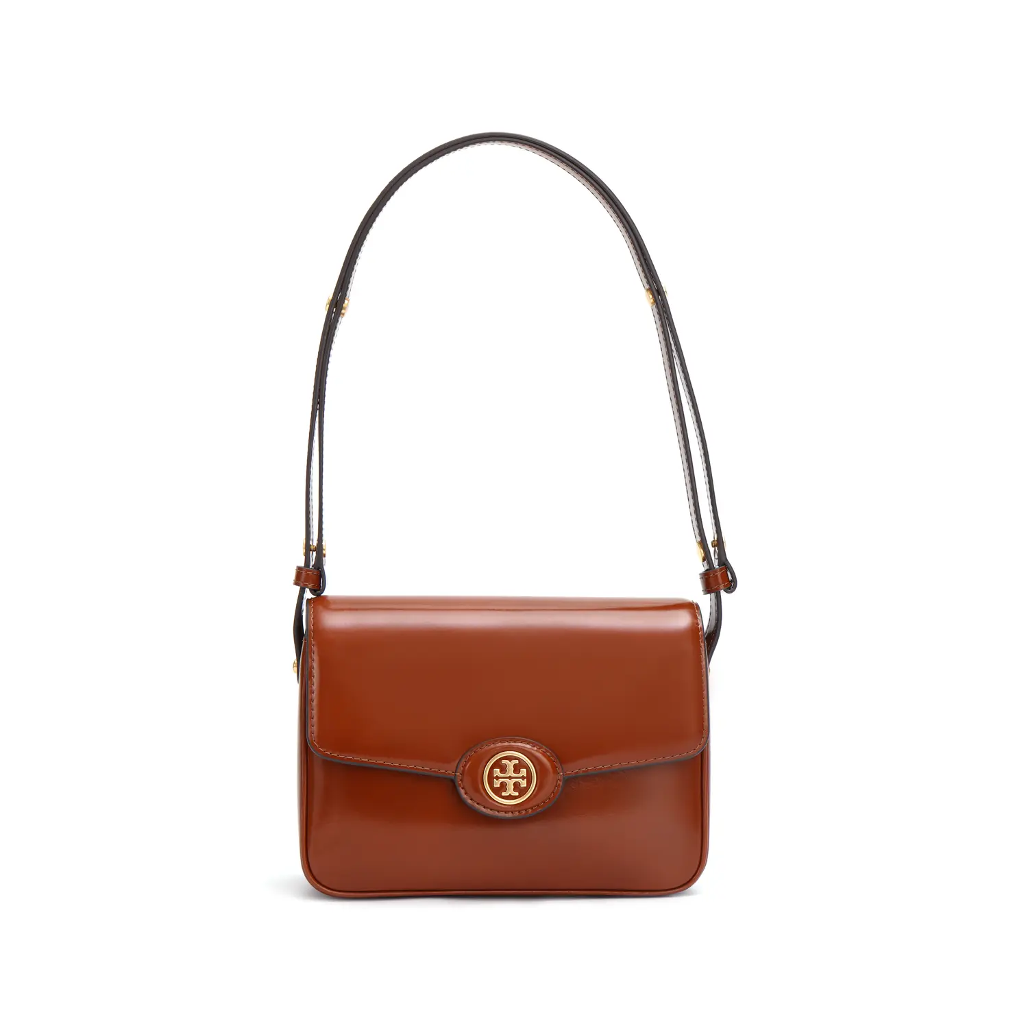 

TORY BURCH Кожаный кроссбоди Робинсон через плечо женский темная охра