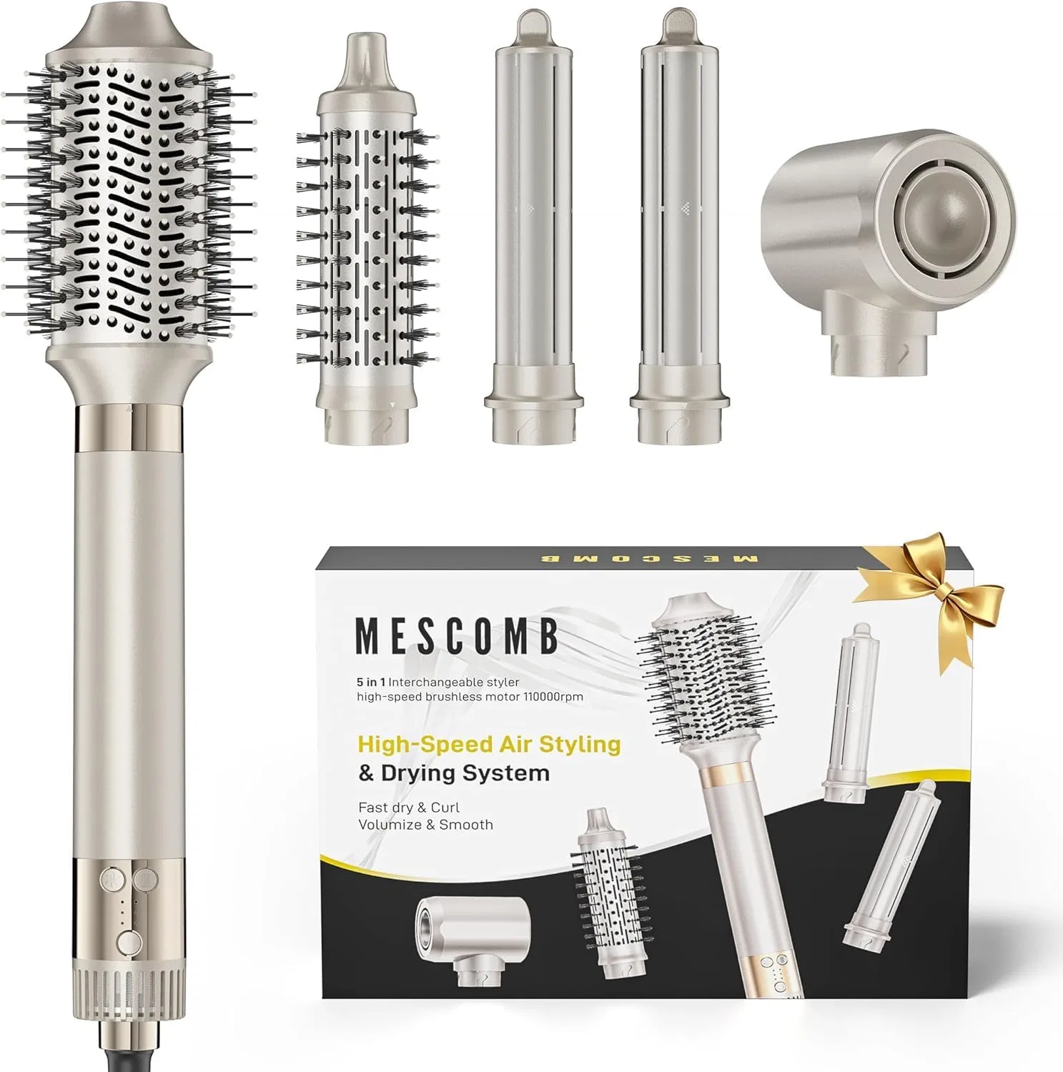 Набор для укладки волос 5 в 1 от MESCOMB Mescomb, Champagne Gold