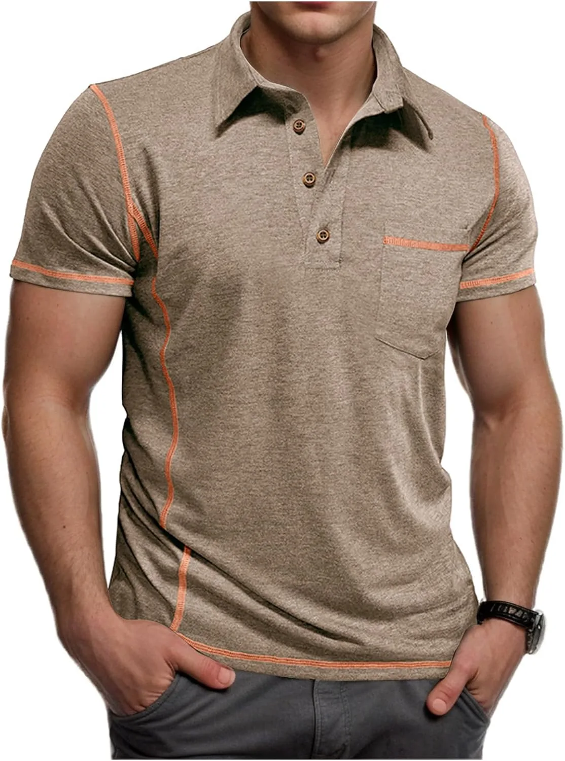 

Мужская поло с коротким рукавом в полоску для гольфа и спорта YSERB