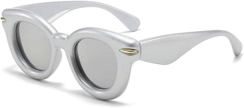 

Женские модные овальные солнцезащитные очки конфетных цветов с ретро-заклепками. Мужские модные круглые солнцезащитные очки в стиле панк с защитой от УФ-излучения UV400 WNCKSQ, Silver Mirror