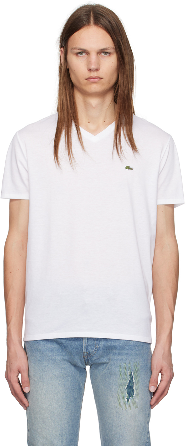 

Футболка с V-образным вырезом Lacoste, белый