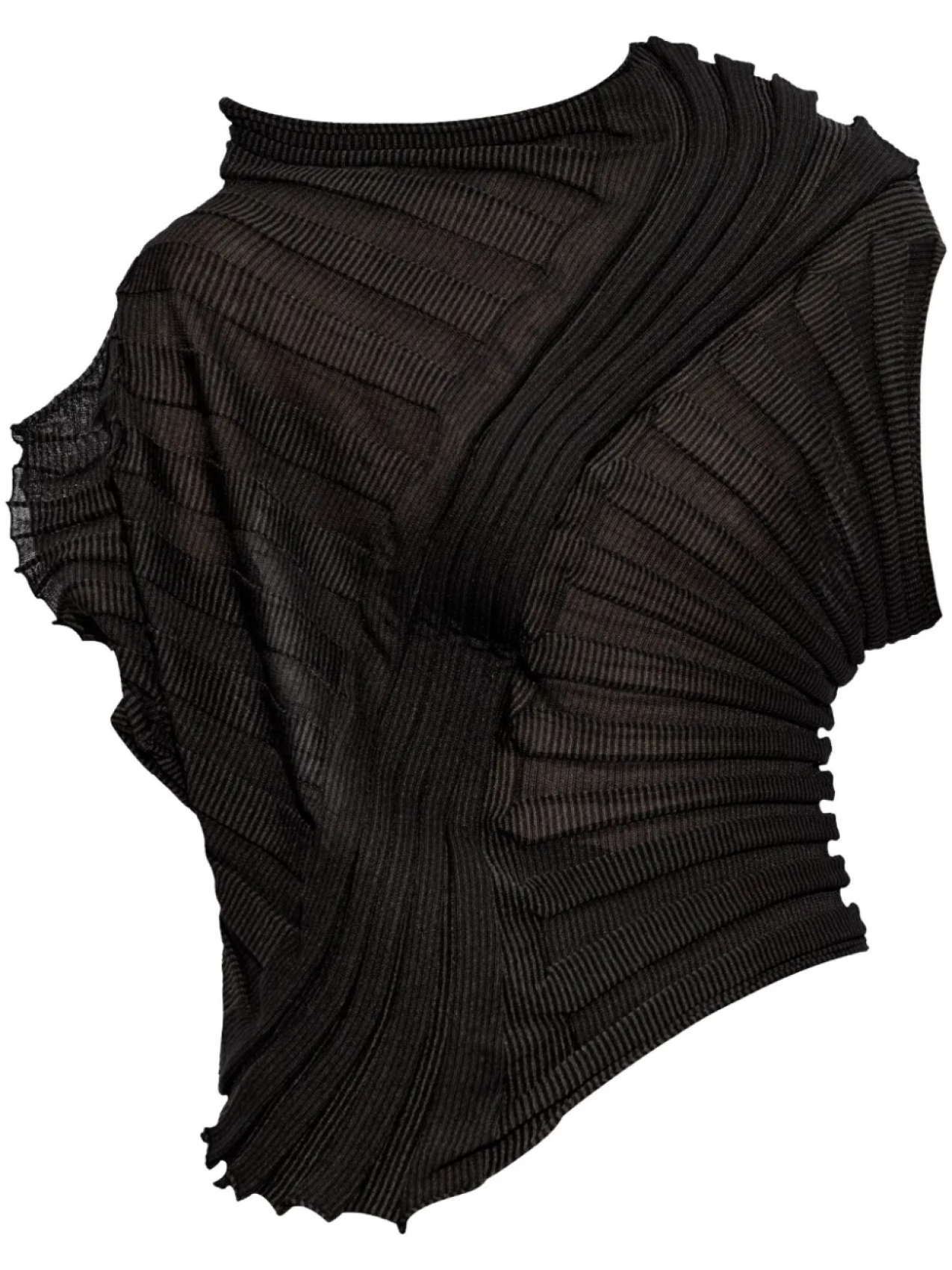 

Issey Miyake плиссированный укороченный топ асимметричного кроя, черный