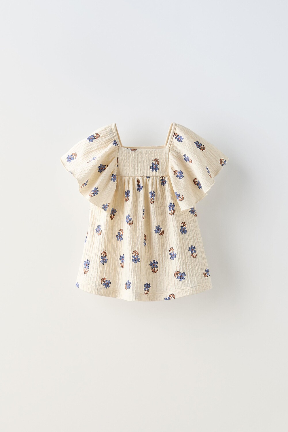 

Блузка оверсайз с текстурным цветочным узором ZARA, цвет lavender